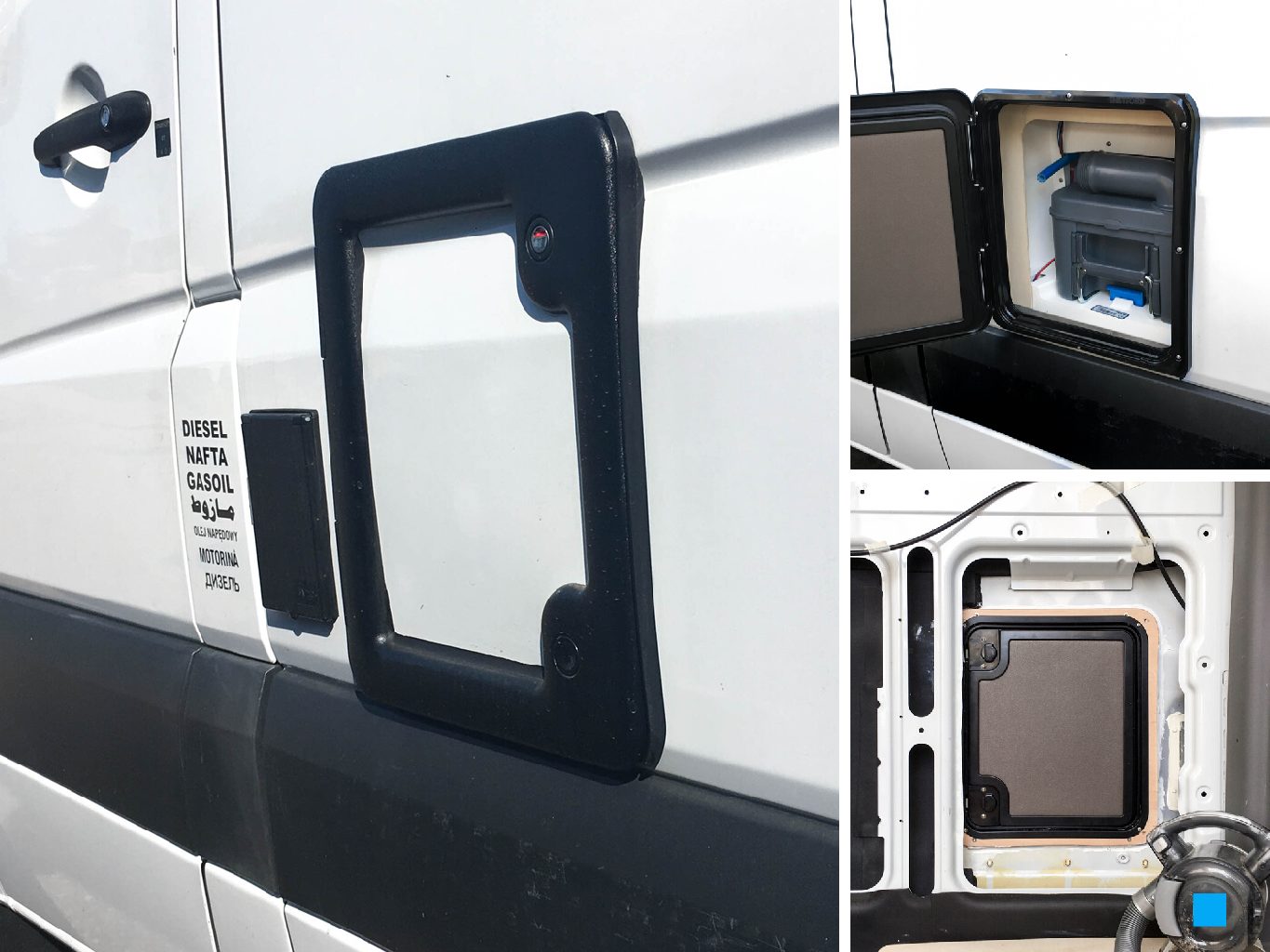 Installation of the Thetford Service Door Model 3